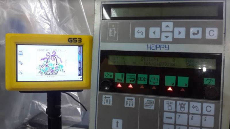Reader GS3 con bordadora Happy