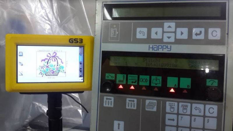 Reader GS3 con bordadora Happy